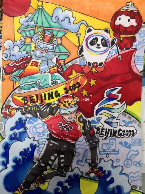 我画了一幅冬奥会主题画,耗时大概五个小时左右加油(25 6106